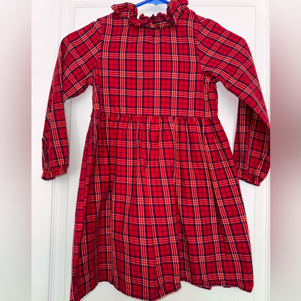 Charming Red Plaid Kids Dress